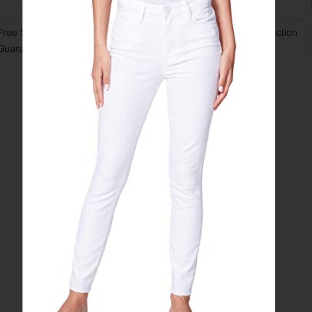 PAIGE MARGOT ANKLE White Straight Skinny Leg Jeans high rise 25